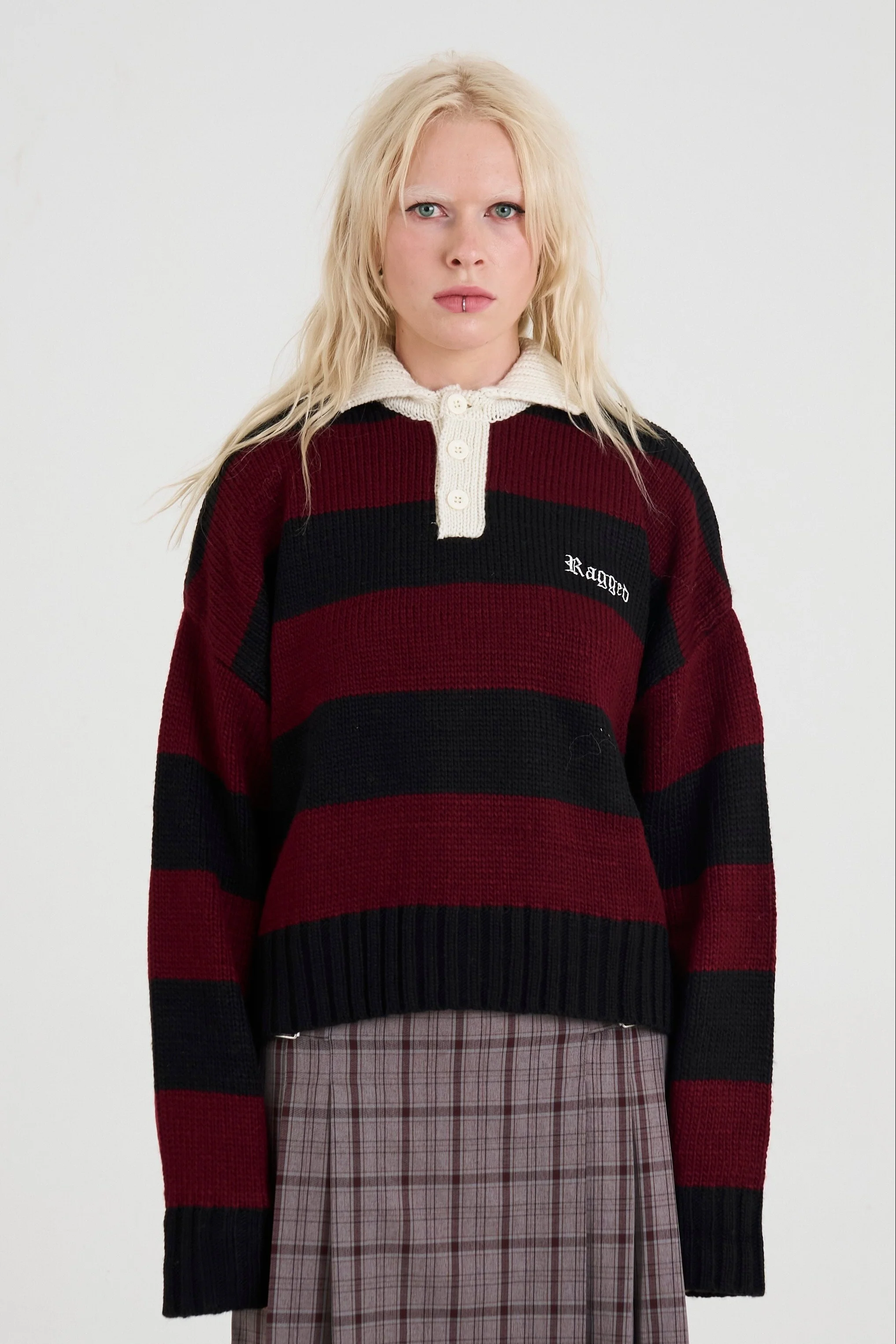 Trophy Stripe Skull Rugby Knit